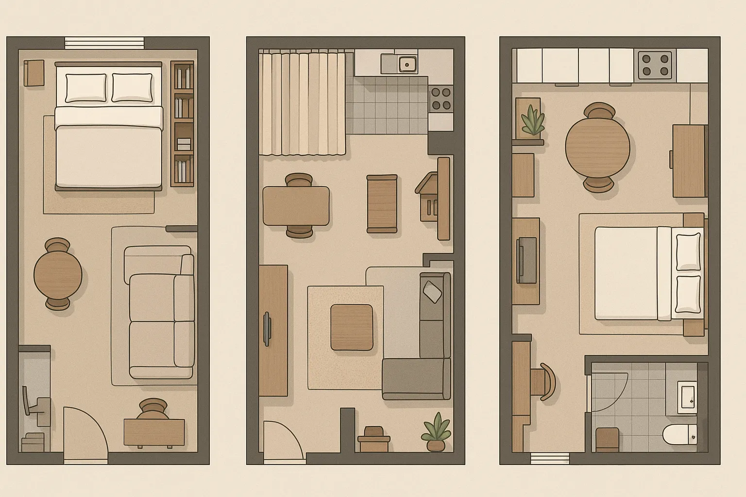 Studio Apartment Design Layout Ideas