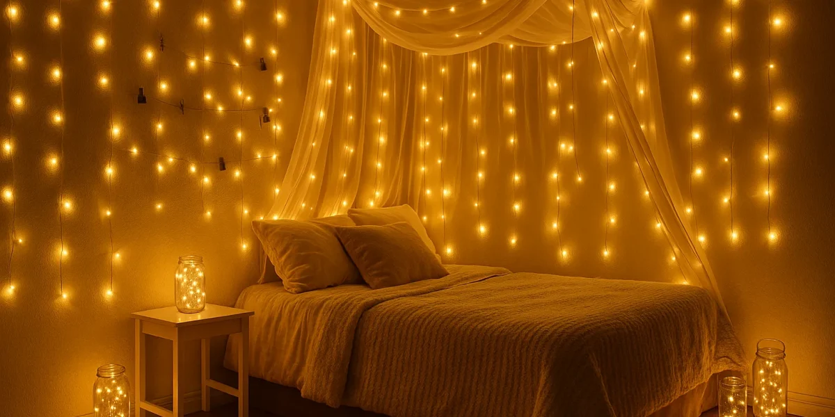 DIY Bedroom Fairy Lights