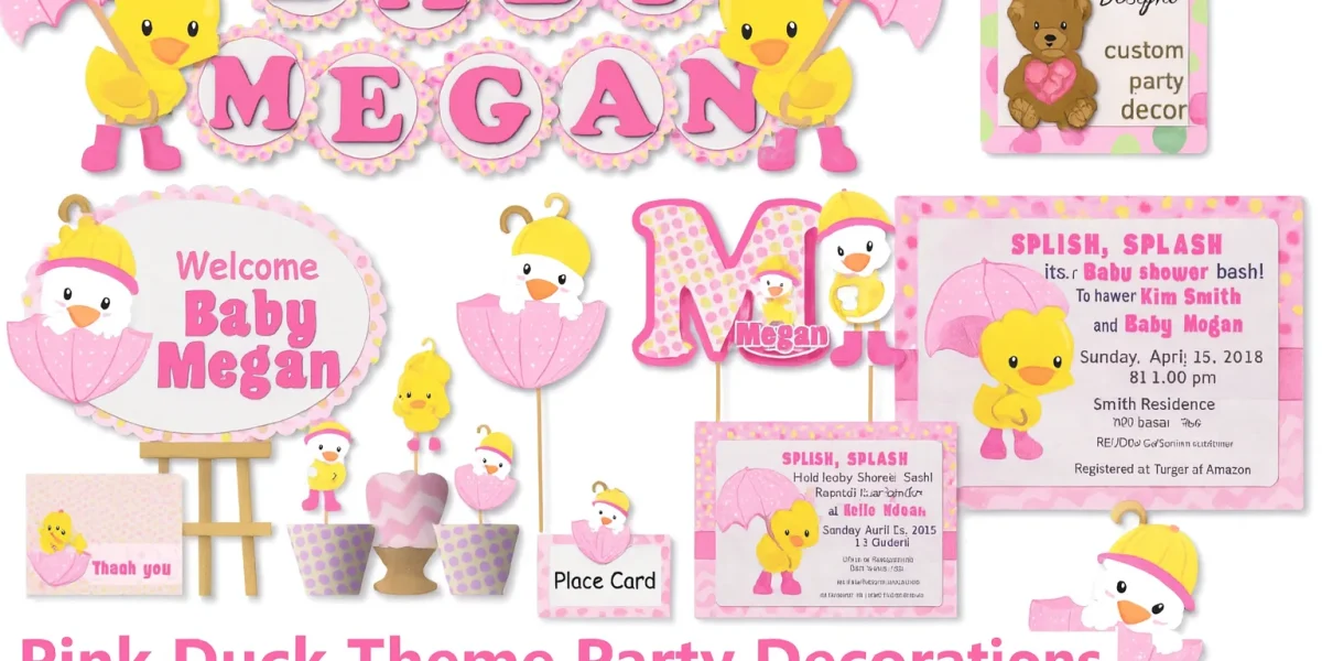 Pink Rubber Duck Baby Shower Decor